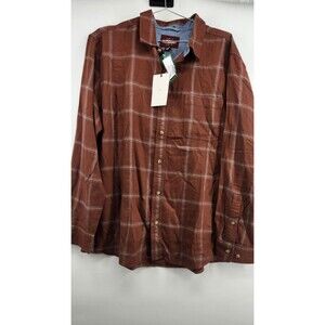 Alesbury Men's Brown XL Short Essential Brushed Twill Shirt NWT